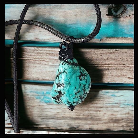 5 For $25💫Turquoise Magnesite Stone Chunk Nugget Pendant Necklace - Picture 4 of 5